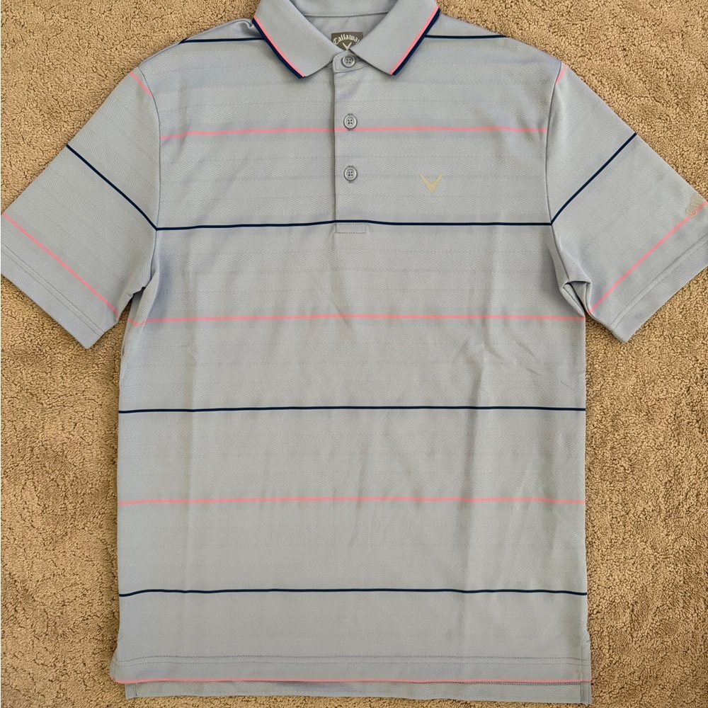 Callaway Blue and Pink Performance Polo